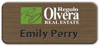Screen Printed Smooth Plastic Name Tag: Deep Bronze and Black - LM 922-884