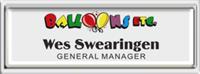 Silver Epoxy Squared Frame Name Tag with a White Metal Insert