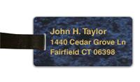 Smooth Plastic Luggage Tag: Celestial Blue with Gold