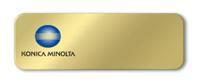 Blank Metal Name Tag with Logo: Brushed Gold