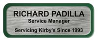Metal Name Tag: Brushed Silver with Green Metal Border