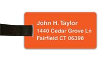 Smooth Plastic Luggage Tag: Tangerine with White - LM922-612