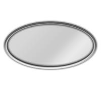 Silver Plastic Oval Name Tag Frames