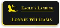 Smooth Plastic Name Tag: Black with Yellow - LM922-407