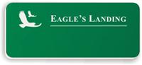 Blank Smooth Plastic Name Tag with Logo: Kelley Green and White