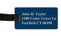 Textured Plastic Luggage Tag: Royal Blue with White - 822-592