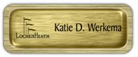 Metal Name Tag: Brushed Gold with Epoxy and Brushed Gold Metal Border