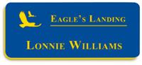 Smooth Plastic Name Tag: Sky Blue with Yellow - LM922-517