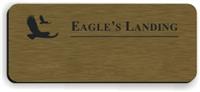 Blank Smooth Plastic Name Tag with Logo: Deep Bronze and Black - LM 922-884