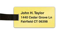 Smooth Plastic Luggage Tag: European Gold with Black -  LM 922-754