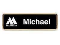 Gold Metal Framed Nametag with Black and White