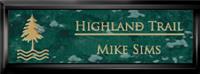 Framed Name Tag: Black Plastic (squared corners) - Verde and Gold Plastic Insert