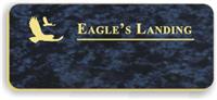 Blank Smooth Plastic Name Tag: Celestial Blue and Gold - LM 922-557