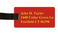 Smooth Plastic Luggage Tag: Crimson with Yellow - LM922-607