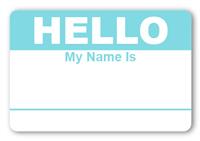Sticker Hello My Name is Light Blue Name Tags