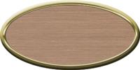 Blank Oval Plastic Gold Nametag with Brushed Copper