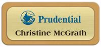Metal Name Tag: Brushed Gold Metal Name Tag with a Gold Plastic Border