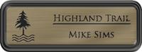 Framed Name Tag: Black Plastic (rounded corners) - Brushed Copper and Black Plastic Insert with Epoxy