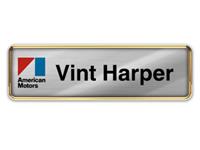 Gold Metal Framed Nametag with Shiny Silver Metal Insert