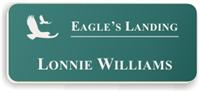 Smooth Plastic Name Tag: Celadon Green with White - LM922-972
