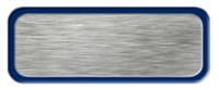 Blank Brushed Silver Nametag with a Blue Metal Border