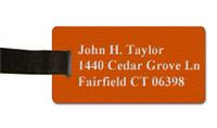 Textured Plastic Luggage Tag: Tangerine with White - 822-258