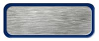 Blank Brushed Silver Nametag with a Blue Metal Border