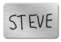 Brushed Silver Dry Erase Name Tag
