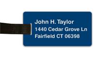 Smooth Plastic Luggage Tag: Patriot Blue with White - LM922-552