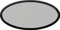 Blank Oval Plastic Black Nametag with Smooth Silver