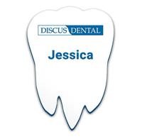 Smooth Plastic Tooth-Design1 Shape Name Tag - 1.8 x 1.3 inches