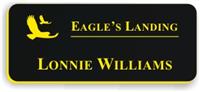 Smooth Plastic Name Tag: Black with Yellow - LM922-407