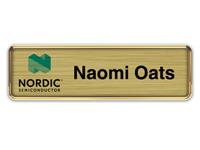 Gold Metal Framed Nametag with Brushed Gold Metal Insert