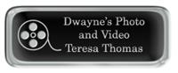 Metal Name Tag: Black and Silver with Epoxy and Shiny Silver Metal Border