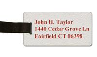 Textured Plastic Luggage Tag: White with Red - 822-246