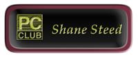 Metal Name Tag: Black and Gold with Epoxy and Burgundy Metal Border