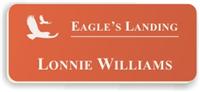 Smooth Plastic Name Tag: Tangerine with White - LM922-612