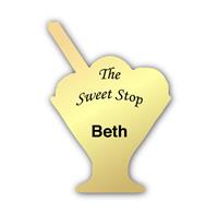 Smooth Plastic Dessert 2 Shape Name Tag - 2.6 x 1.9 inches