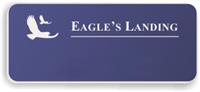 Blank Smooth Plastic Name Tag with Logo: Purple and White - LM922-582