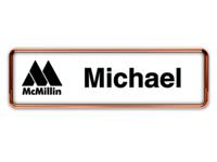 Rose Gold Metal Framed Nametag with White and Black