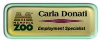 Metal Name Tag: Shiny Gold with Epoxy and Shiny Green Metal Border