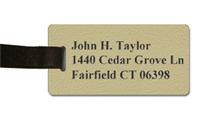 Textured Plastic Luggage Tag: Desert Sand with Black - 822-854