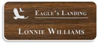 Smooth Plastic Name Tag: Walnut with White - 922-002