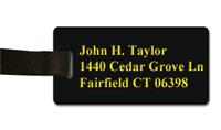 Smooth Plastic Luggage Tag: Black with Yellow - LM922-407