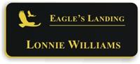 Smooth Plastic Name Tag: Black with Gold - LM922-417