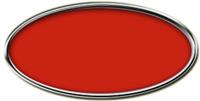 Blank Silver Oval Framed Nametag with Crimson