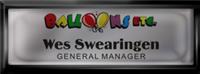 Black Epoxy Squared Frame Name Tag with a Shiny Silver Insert