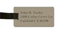 Textured Plastic Luggage Tag: Bermuda Tan with Dark Brown - 822-258