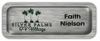 Metal Name Tag: Brushed Silver with Epoxy and Brushed Silver Metal Border