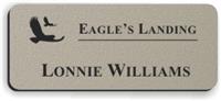 Textured Plastic Nametag: Ash Grey with Black - 822-374